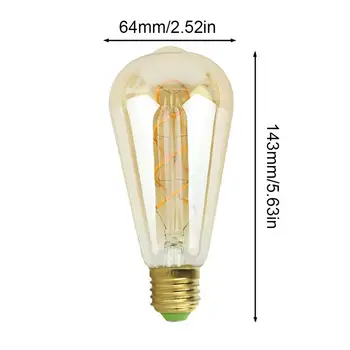 Edison Zatemniti Žarnica ST64 Dvojno Spiralo LED Žarnice Žarnica Industrijske Veter Retro Dekorativne Luči 110V 220V 4W Toplo Bela