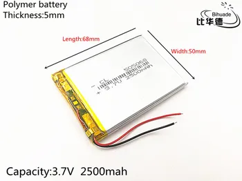 3,7 V 2500mAh 505068 Litij-Polymer Li-Po baterija li ionska Baterija za Polnjenje celic Za Mp3, MP4 MP5 igrača za mobilne naprave bluetooth