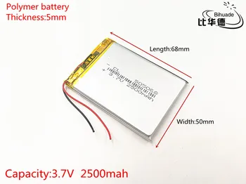 3,7 V 2500mAh 505068 Litij-Polymer Li-Po baterija li ionska Baterija za Polnjenje celic Za Mp3, MP4 MP5 igrača za mobilne naprave bluetooth