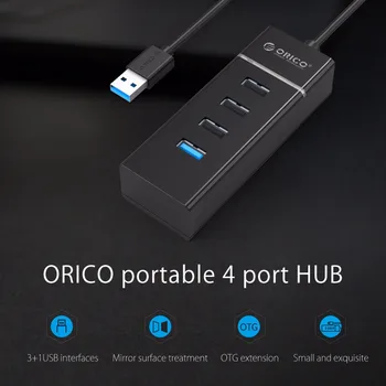 ORICO 4 Vrata USB3.0 & USB2.0 SREDIŠČE Za Prenosni računalnik MacBook Tablični Računalnik OTG USB HUB-Črna