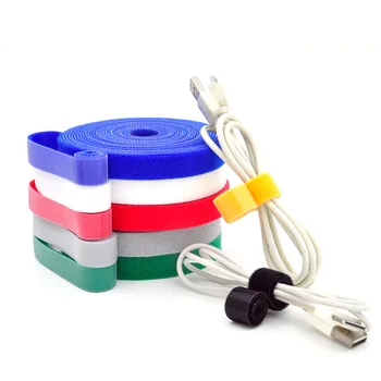 5 m / roll čarobno kabel kravato čarobno sponke, širina 3cm / line računalniški kabel slušalke navijalec kabel kravato DIY