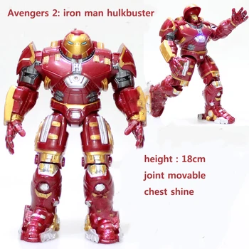 Avengers Iron Man Hulkbuster Moive Akcijska Figura Model 18 cm Dodatno Kovinsko Premično Sijaj Robot Brezplačna Dostava