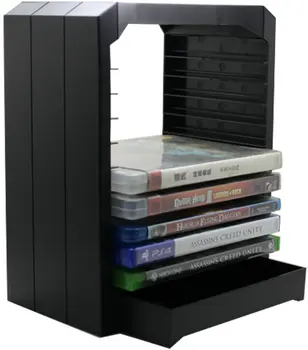 Za Xbox eno Vertikalno Skladiščenje Stolp za Microsoft Igre Blue-ray Disk za Shranjevanje Imetnik z Dodatnim Predalom Za PS4 Za Xboxone