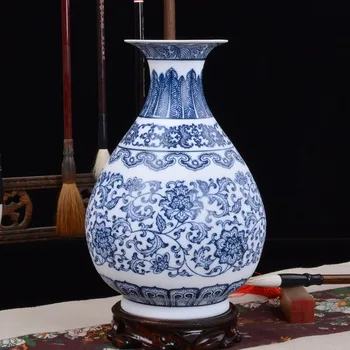 Modra in Bela jajčne lupine, Porcelanaste Vaze Pomična Cvet Keramična Vaza Ročno Domov Dekoracijo Jingdezhen Vaze