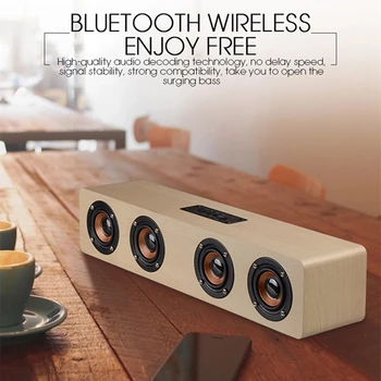 Visoka moč za Domači kino prenosni stolpec Bluetooth Zvočnik Brezžični lesa zvočnik, Alarm subwoofer Soundbar za TV zvočnikov, AUX, USB