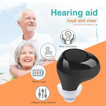 Binaural Polnilna Mini ITE Slušni Digitalno Nastavljiv Zvonjenja za Ojačevanje Zvoka Slušni aparat za Starejše Izguba Sluha