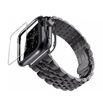 Kovček+Pas Za Apple Watch band 44 mm 40 mm 42mm 38 mm, iz Nerjavnega Jekla Metulj zapestnica watchband correa iwatch serije 6 se 5 4 3