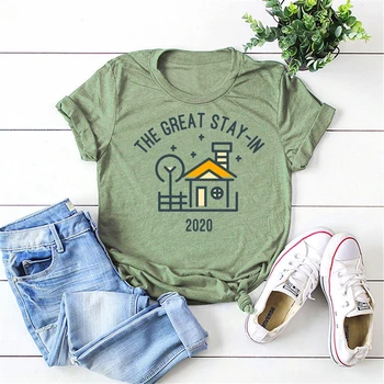 2020 Veliko Bivanje V Majico Indoorsy Bivanje Doma T-shirt Smešno Introvert Srajce Socialno Oddaljujejo Self Karanteno Tee