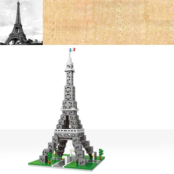 1184+Kos Sodobno Mesto, Znameniti Arhitekturi Odraslih Gradnikov Arhitekture Model Opeke Igrače - Pariz, Eifflov Stolp/Pariz Louvre