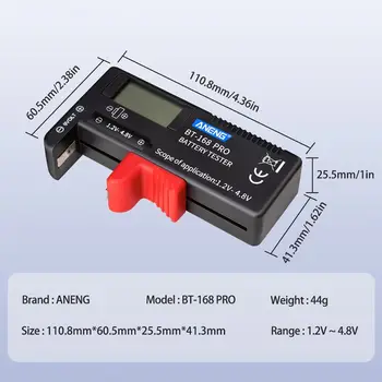 BT168 PRO Zmogljivost Baterije Tester za 9V 3,7 V 1,5 V AA AAA Celic C D 18650 Baterijo 449C