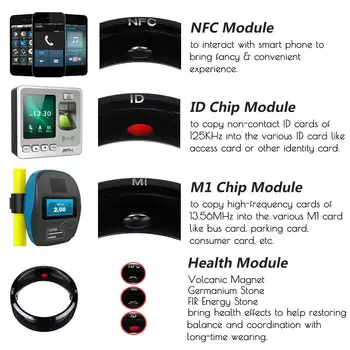 Multifunkcijski Pametnimi NFC Obroč za ženske, Moške Obroč Moda Zdravje Modul Obroči obleko Za IOS,Android,Windows valentinov darilo