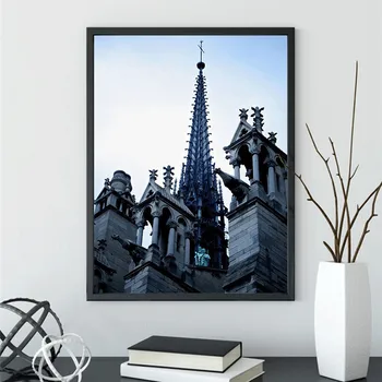 Novo 5D DIY Diamond Slikarstvo Pariške Notre Dame Krajine Vezene Navzkrižno stitch Krog Diamond Mozaik Slikarstvo Doma Dekor