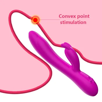 AV Rabbit Vibrator, Vibrator Klitoris Stimulator G-spot Adult Sex Toy USB Polnjenje Ogrevanje Vagina femme Masturbator Dildos za Ženske