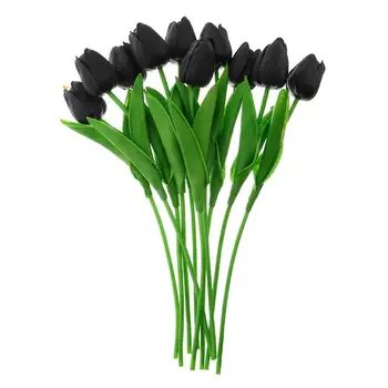 10Pcs Ponaredek Tulipani Umetno Črni Tulipani Namizje Okraski Umetno Cvetje Okras Doma Dekor Praznično Stranka Dobave