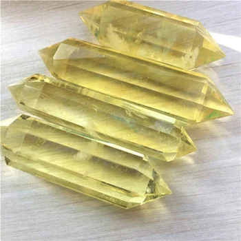 6-6.5 cm Azijskih Redkih Citrine Quartz Crystal Heksagonalna Palico Točke Zdravilni Kamen Doma Dekor