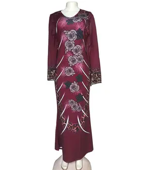 šifon je natisnjena slim maxi obleko flare rokav afriške haljo dashiki ramadana tam kaftan oblek modne abaya VKDR2051