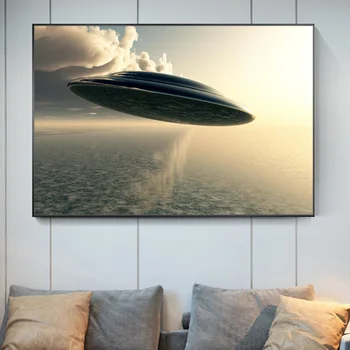 UFO Arhiv Tujcev Leteči Krožnik HD Plakatov In Fotografij Science Fiction Film, Slika Na Platno Stensko Umetnosti Slikarstva Za dnevno Sobo
