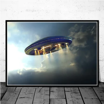 UFO Arhiv Tujcev Leteči Krožnik HD Plakatov In Fotografij Science Fiction Film, Slika Na Platno Stensko Umetnosti Slikarstva Za dnevno Sobo