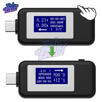 USB Tip-C Tester Multifunkcijski Digitalni LCD Napetost Tekoči Meter Voltmeter Ampermeter Detektor Moči Banke Polnilnik Monitor