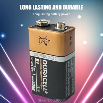3PCS DURACELL 9V Alkalna Baterija 6F22 PPP3 6LR61 MN1604 Za Temperaturni Senzor Dima Alarm Mikrofon Zvonec Suhe Baterije