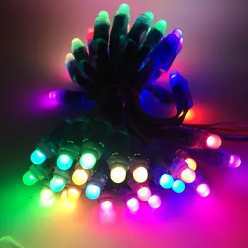 50pcs 12 mm WS2811 Barvno LED Luč Pixel Modul 5 v DC IP68 vodotesen RGB barvni 2811 1903 IC Digitalni LED božični Luči