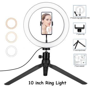 10 inch 26 cm Sefile Obroč Svetlobe S Stojalom Zatemniti LED svetlobni obroč za ličila tik tok Ringlight s stojalom obroč lučka video