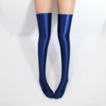 XCKNY novo barvo barva visokega sijaja svilnato elastične nogavice za otroke dvodimenzionalne tanke ženske koleno dolžina nogavice
