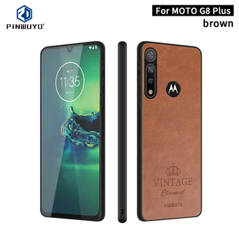 PINWUYO Primeru Telefon Za Motorola Moto G8 Plus Retro Usnjena torbica Za Motorola Moto G8 Plus Mehka Rob PC Kože Trdi Primeru Zajema