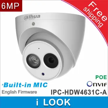 Brezplačna dostava Dahua Podpora POE omrežna IP Kamere cctv IPC-HDW4631C-zamenjavo IPC-HDW1531S Built-in MIC HD 6MP Dome Kamera