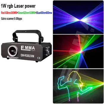 LCD Gumb Zaslon 1w ILDA 1 W RGB Laser Projektor 1000mw Polno Barvni Laserski Svetlobi Za Dj Disco Klub Dogodek