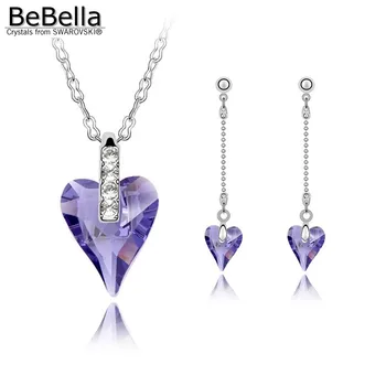 BeBella kristalno srce ogrlico iz Narejen s Swarovski Elementi
