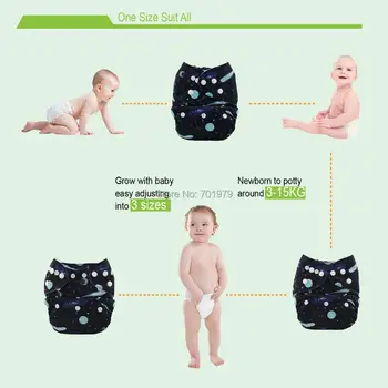 Nov Prihod! Alvababy Ena Velikost Ustreza Vsem Krpo Baby Plenic z Mikrovlaken Vstavite H066