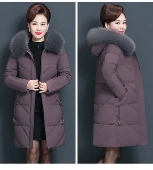 Velikosti ženskih zimskih oblačil bombažno jakno dolgo srednjih let bombaž plašč plemenito bombaž, oblazinjeni topla oblačila bombaž (XL-9XL)