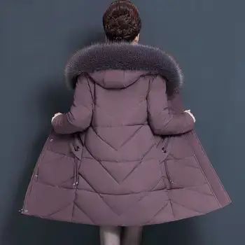 Velikosti ženskih zimskih oblačil bombažno jakno dolgo srednjih let bombaž plašč plemenito bombaž, oblazinjeni topla oblačila bombaž (XL-9XL)