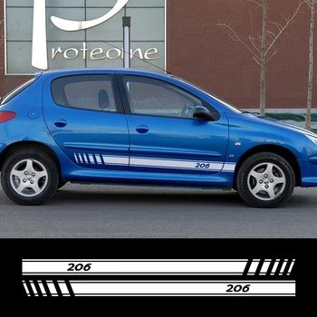 2PCS Strani Avto Nalepke Brezplačna dostava Vinil Film Auto Šport Decals Grafike Za Peugeot 206 Avtomobilov Avto Styling Dodatki