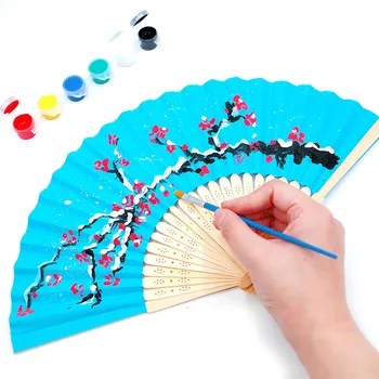 Zložljivi Ročni Papir Fan Svate Darilo Bela Mini Fan Strani Kitajski Strani Papirja Navijači Diy Slikarstvo Navijači Obrti Dekor Ponudbe