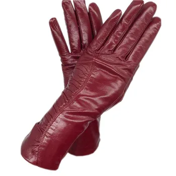Usnjene rokavice 2020 nov slog ovčje usnje gospe roko rokavi vožnje modne usnjene rokavice pozimi toplo vino rdeče brezplačno deli