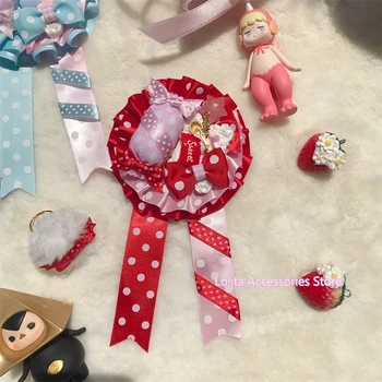 Japonski Slog Sweet Candy Val Točke Roza Barvo Ujemanje Broška Ročno Harajuku Lolita Lok Značko AP MT kawaii Dodatki
