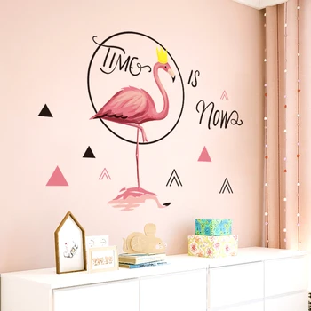 Flamingo stenski dekor soba dekoracijo 2018 nov slog otroške stenske nalepke za otroke sobi doma dekor dnevna soba QT721