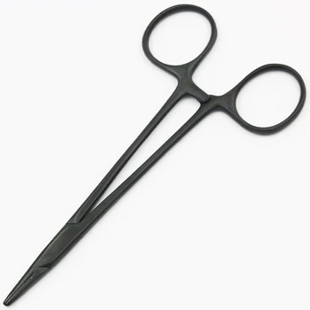Iglo imetnik držite pri miru Zamaknjeni jasno 12,5 cm volfram jeklo, črn ročaj Objemka za šivanje igle kirurške instrumente