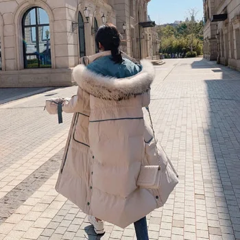 Nova ženska jakna plima zlato žamet navzdol bombažno jakno moda zimska jakna ženske mid-dolžina korejska različica svoboden debel plašč