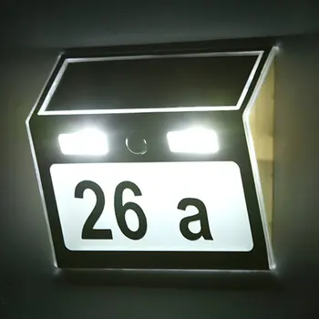Polysilicon hišna številka svetilka Solar Power LED Svetlobni Znak Hišo, Hotel Vrata Naslov Plaketo Število Mest Ploščo