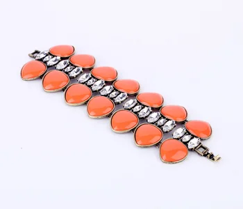 Moda bohemia kakovosti oranžne barve draguljev široka zapestnica Tovarne na Debelo