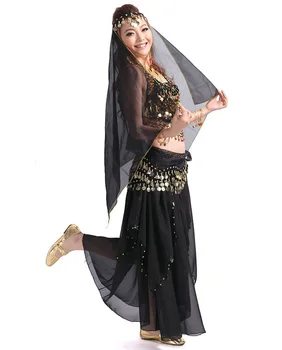 4pcs/Set Ženske Ples Trebuh Kostum Določa Egyption Egipt Ples Trebuh Kostum Bollywood Kostum Indijski Obleko Bellydance Obleko