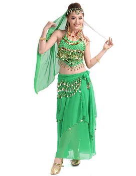 4pcs/Set Ženske Ples Trebuh Kostum Določa Egyption Egipt Ples Trebuh Kostum Bollywood Kostum Indijski Obleko Bellydance Obleko