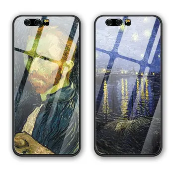 Van Gogh Zvezdnato Noč, kaljeno steklo telefon kritje velja Za Huawei Honor 8 9 10 20 i lite 20pro 20S note10 igrajo 8C 8X V9 V10 V20