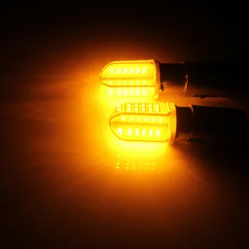 ANGRONG 2x PY21W Amber 581 BAU15s COB LED Žarnice, 8W Kazalnik Signala Luči DRL 12V Oranžna