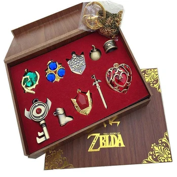 The Legend of Zelda Meč Logotip keychain Obesek 10pcs Nastavite Zbirka šatulji