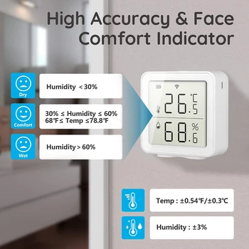 WiFi Temperature in Vlažnosti Detektorji APP Telefon Daljinski upravljalnik Brezžični Kakovosti Zraka Analyzer Monitor Termometer, Higrometer