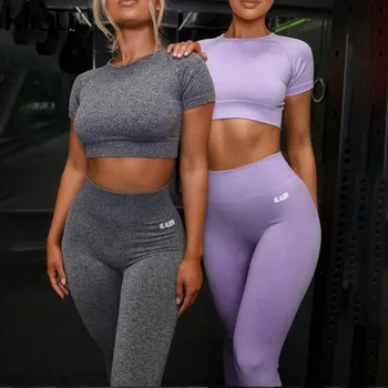 Kliou fitnes trenirka ženske pismo tiskanja 2020 modni 2 delni set suh sportwear elastična višina playsuit ženski priložnostne obleko,